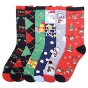 Women's Crew Socks - Christmas, Style 1, Size 9-11