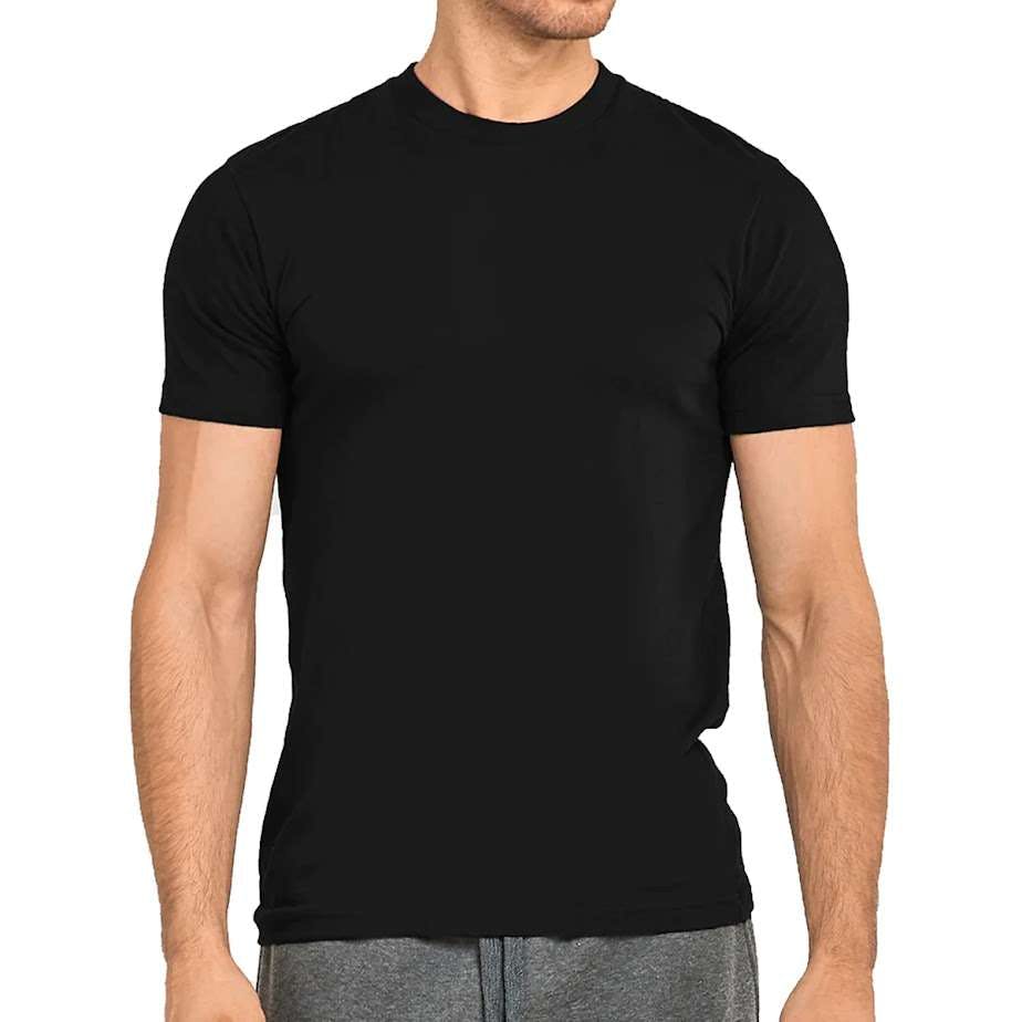 Men's Crew Neck T-Shirts - Black, Small, Heavyweight