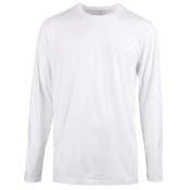 Men's Crew Neck Long Sleeve T-Shirts - White, Medium