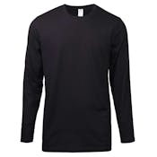Men's Crew Neck Long Sleeve T-Shirts - Black, 3X