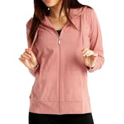 Women's Jersey Zip-Up Hoodie Jackets - Small, Mauve Rose