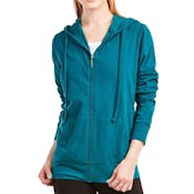 Women's Jersey Zip-Up Hoodie Jackets - Medium, Peacock