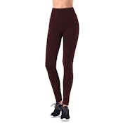 Women's Fleece Lined Leggings - Burgundy, One Size Fits Most