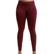 Women's Fleece Lined Leggings - Burgundy, XL