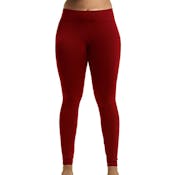 Women's Fleece Lined Leggings - Dark Red, XL