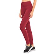 Women's High Waist Fleece Leggings - Burgundy, Extra-Wide Band, One Size