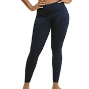 Women's High Waist Fleece Leggings - Navy, Extra-Wide Band, XL