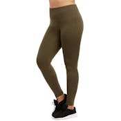 Women's High Waist Fleece Leggings - Olive, Extra-Wide Band, XL