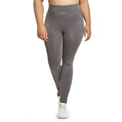 Women's High Waist Leggings - Charcoal Gray, Extra-Wide Ribbed Band, XL