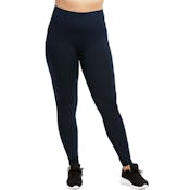 Women's High Waist Leggings - Navy, Extra-Wide Ribbed Band, XL