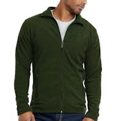Men's Polar Fleece Jackets - Large, Dark Green