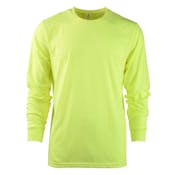 Men's Long Sleeve Crew Neck T-Shirts, Neon Green, Medium