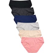 Sofra Ladies Extended Side Cotton Bikini Panties, Small-XL