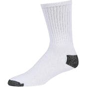 Adult Crew Sports Socks - White with Black, Size 9-11