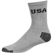 Adult Crew Sports Socks - Gray with Charcoal, Size 10-13, USA