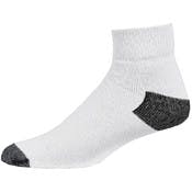 Adult Quarter Sports Socks - White with Black, Size 9-11