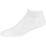 Men's No-Show Sports Socks - White, Size 9-11