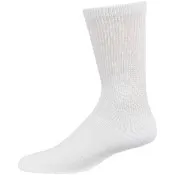 Men's Buruka Crew Diabetic Socks - White, Size 9-11, 3 Pack
