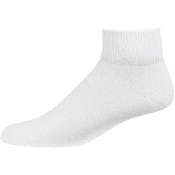 Men's Buruka Quarter Diabetic Socks - White, Size 10-13, 3 Pack