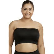 Women's Plus Size Seamless No Pad Tube Bras - Black