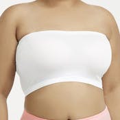 Women's Plus Size Seamless No Pad Tube Bras - White