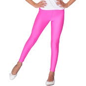 Girls' Polyester Leggings - Small-Large, Hot Pink