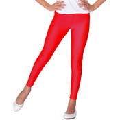 Girls' Polyester Leggings - Small-Large, Red