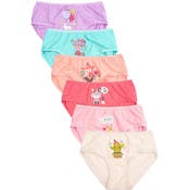 Girls' Cotton Bikini Panties - XL, 6 Assorted Colors & Designs