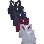 Girls' Seamless Racerback Sports Tops - Medium, 4 Heathered Colors