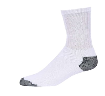 Crew Sports Socks - White/Black, Size 9-11, 4 Pack
