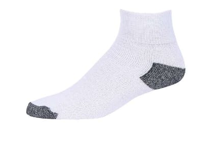 Quarter Sports Socks - White/Black, Size 9-11, 4 Pack