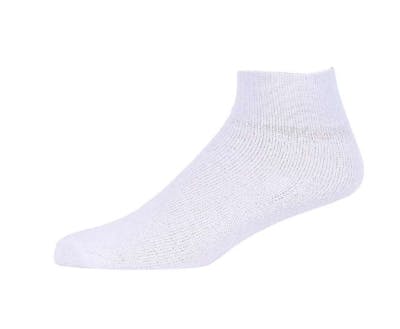 Quarter Sports Socks - White, Size 9-11, 4 Pack