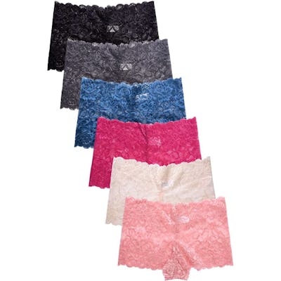 Sofra Women's Lace Hipster Panties - Assorted, S-XL