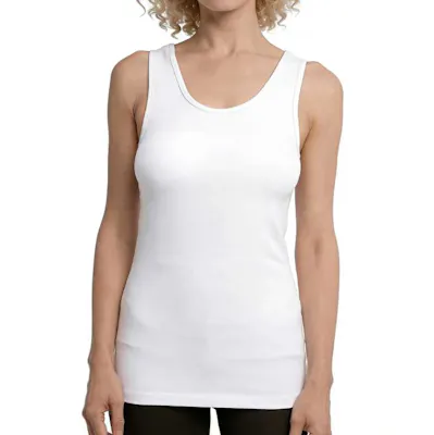 Women's Cotton Tank Top - White, Small