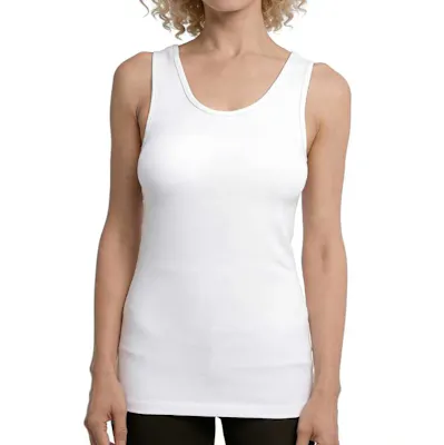 Women's Cotton Tank Top - White, Medium