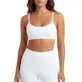 Women's Cotton Padded Yoga Bra - White, Size Large