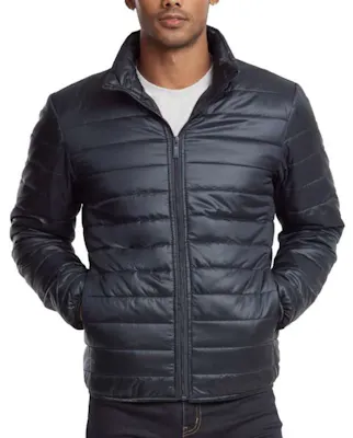 Men's Lightweight Puffer Jackets - Small, Navy