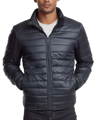 Men's Lightweight Puffer Jackets - Large, Navy