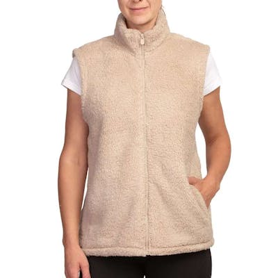 Women's Sherpa Vests, Sand, Small