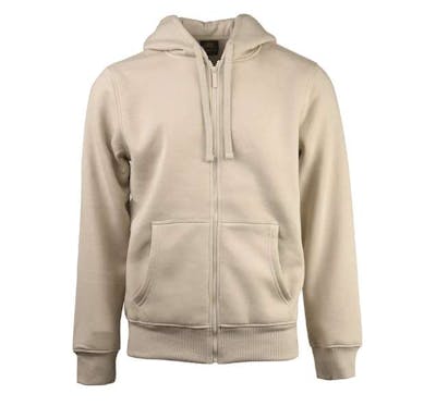 Men's Heavy Weight Zipper Hoodies, Beige, Small