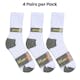 Crew Sports Socks - White/Black, Size 10-13, 4 Pack (1 of 2)