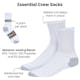 Crew Sports Socks - White/Gray, Size 10-13, 4 Pack (2 of 2)