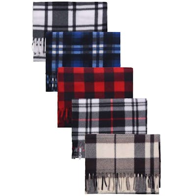 Men's Muffler Scarves - Assorted Plaids, 57.1" x 11.8"