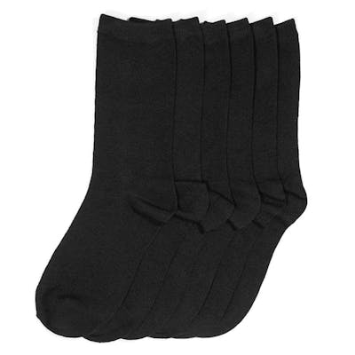 Women's Crew Socks - Solid Black, Size 9-11