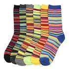 Women's Crew Socks - Assorted Striped, Size 9-11 image number null