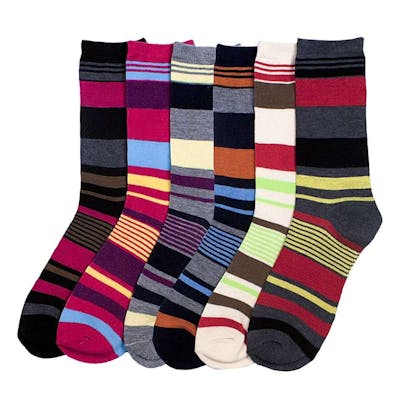Women's Crew Socks - Assorted Size Stripes, Size 9-11