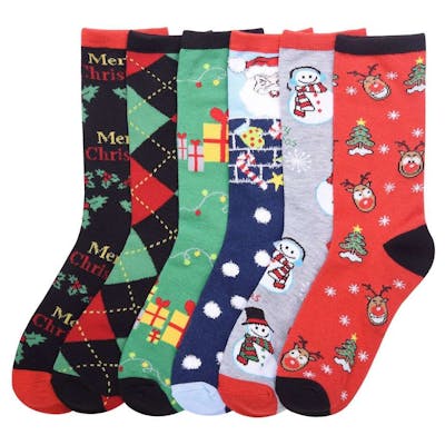 Women's Crew Socks - Christmas, Style 1, Size 9-11