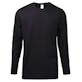 Men's Crew Neck Long Sleeve T-Shirts - Black, 3X