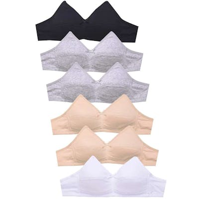 Girls' Cotton Training Bras - 30-36A Cup, 4 Colors