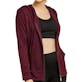 Women's Jersey Zip-Up Hoodie Jackets - Medium, Burgundy